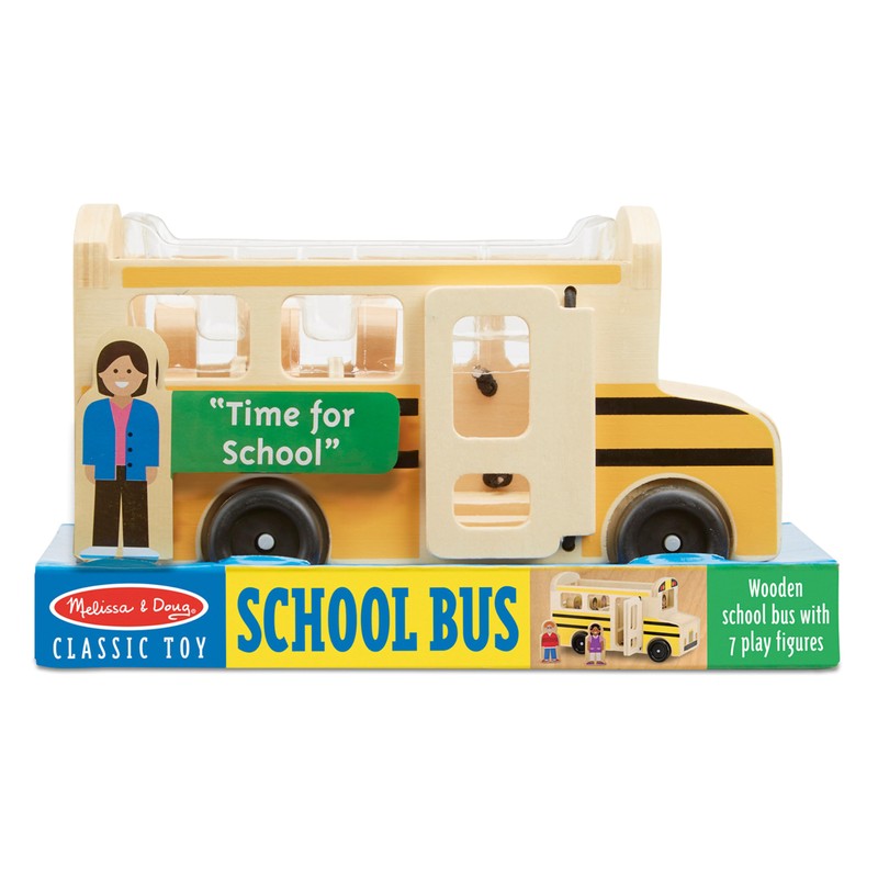 Melissa & Doug School Bus Wooden Play Set with 7