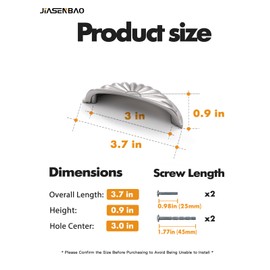 JIASENBAO Brushed Nickel Cabinet Cup Pulls 3" Hole Center 2 Pack Silver Drawer Pulls Kitchen Hardware Cabinet Handles Dresser Handles Knobs