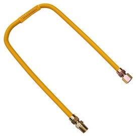 LASCO 10-1229 Flexible Coated Gas Water Heater Supply Line, 36-Inch, 1/2-Inch OD Connector with 1/2-Inch MIP X 1/2-Inch FIP Fittings , Yellow