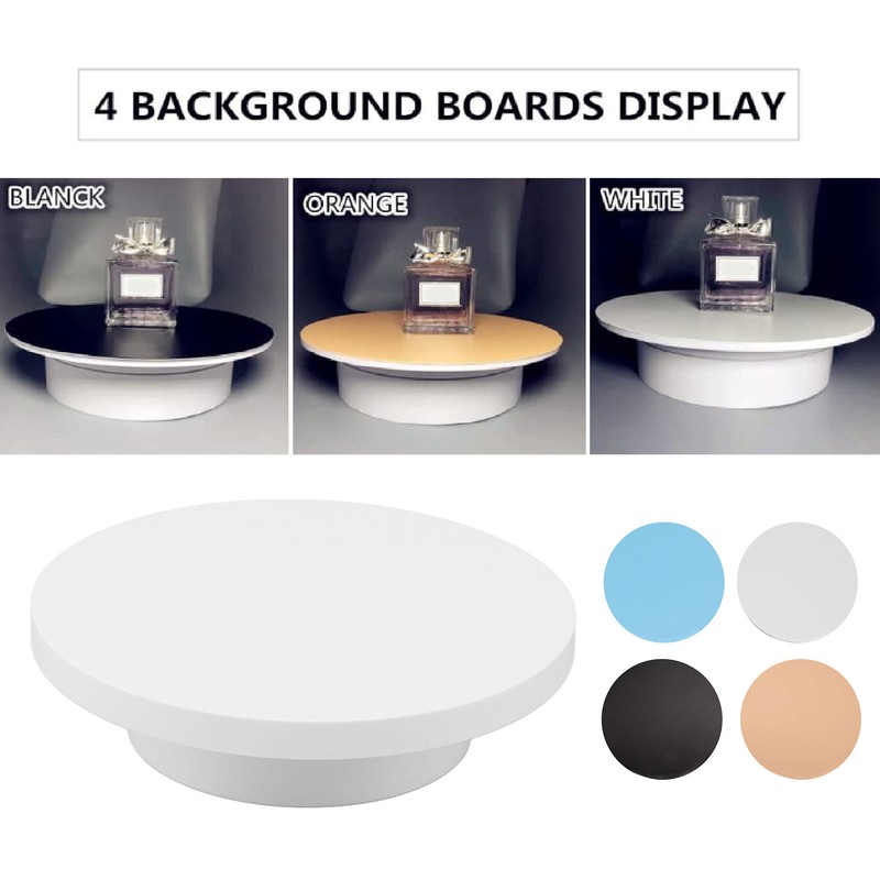 Rotating Display Stand White Plug in Remote Control Load Bearing