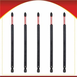 5X Bull Bits 150mm PZ2 Impact Screwdriver Bits Set – Pozi Pozidriv, Shock Zone, S2 Steel, Torsion Zone