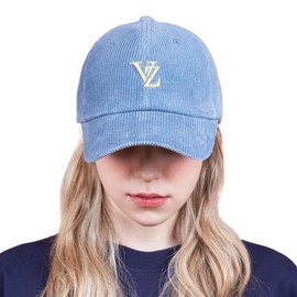 VARZAR Bazaar 3D Monogram Pigment Washing Corduroy Over Fit Ball Cap, 6 Colors, Unisex, Korean Hat, UV Protection, Deep, Small Face Effect, SNS Topic, Celebrity Wear, SKY, 56 to 60 cm