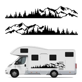 IDOMISMR 2PCS Vinyl Car Stickers Mountain Tree Forest Decor Decal Car Body Stickers and Decals Vinyl Graphic for Car SUV RV Camper Trailer