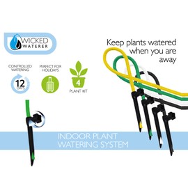 Wicked Waterer 4-Spike Watering Kit - Multi-Plant Watering System - Compact and Easy to Use -, 1-1004