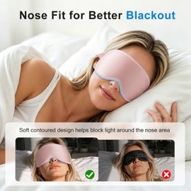 Weighted Eye Masks for Sleep: 3D Contoured Blackout Sleep Mask with Zero Eye Pressure, Eyelash Friendly Eye Mask for Women, Essentials for Airplane Tr