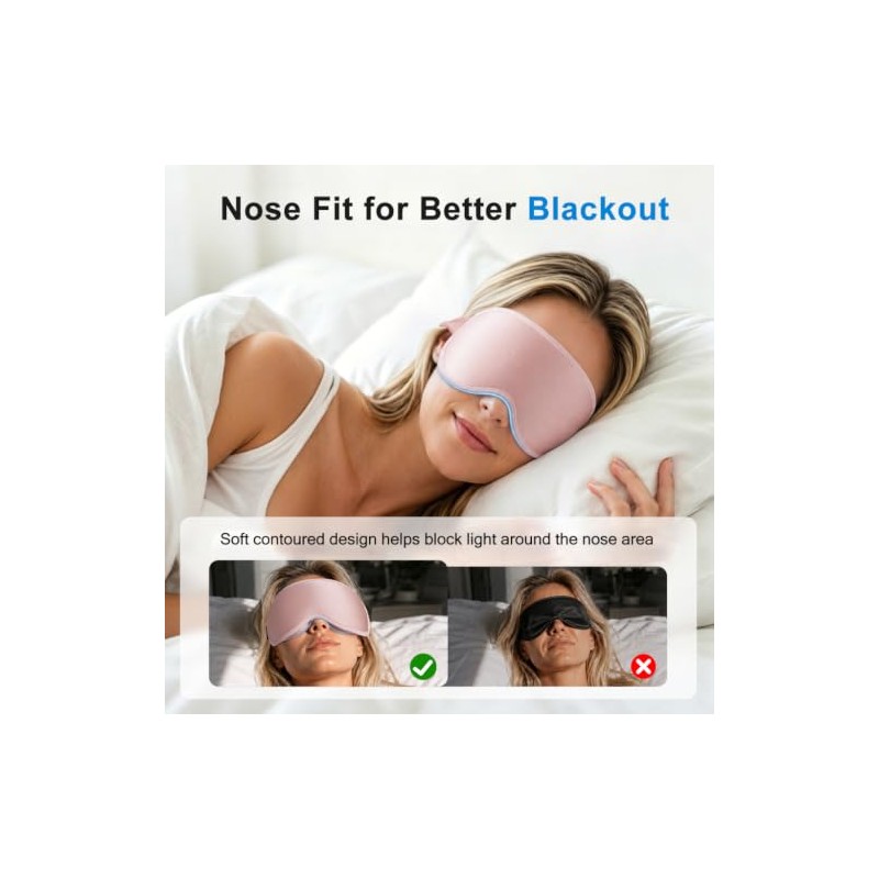 Weighted Eye Masks for Sleep: 3D Contoured Blackout Sleep Mask