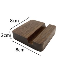 LUCENTIS Natural Black Walnut Wood Phone Stand, Single Slot, 2 x 8 x 8 cm