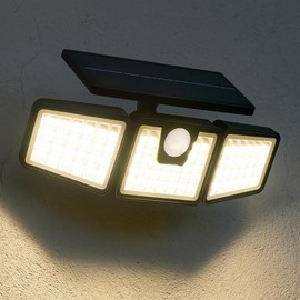 Palmwood Outdoor Light with Motion Sensor - With Solar Panels - 156 LEDs - 27 x 9 cm - Solar Outdoor Lamp - Security Lamp - Black
