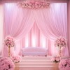 10ftx12ft Wrinkle Free Pink Backdrop Curtain, 2 Panels 12FT Height