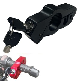 COM-SHOT [Shift Brakes for Motorcycles] Pinch Lock, Easy Operation, Grip, Brake, Accelerator Lock, Anti-theft, Security, Bike Supplies, Spare Key Included, Handle Lock (Black)