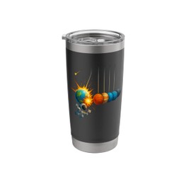 Funny Space Planets Newton Cradle Astronomy Shirt Stainless Steel Insulated Tumbler