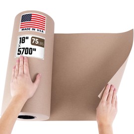 Paclord 18" x 5700" (475 feet) Natural Brown Kraft Paper Roll, 75 Lb Extra Heavy-Duty (Grocery Bag Grade) – Made in USA Large Size Roll of Brown Wrapping Paper, 3-inch Core – for Packaging, Shipping