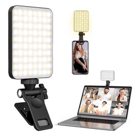 LED Video Light, Selfie Light with 80 LED Lamp Beads, Selfie Light Panel with Clip, 3 Light Modes Video Light, LED Video Conference Light for Phone/Tablet/Laptop