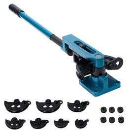 Heavy Duty Steel Metal Tube Bender for Easy and Fast Bending - Tube Cutter and 7 Sturdy Dies Included，Ideal for Repair Shops 3/8" to 1" Manual Tube Bender 0-180° Easy and Fast Bending