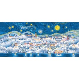 Cornell University Starry Night, Vincent van Gogh Wall Art - 12" x 18" Watercolor Print by Cheryl Chalmers