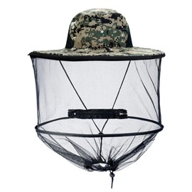 Lpraer Digital Camouflage Mosquito Head Net Hat Bucket Hat with Removable Hidden Net Mesh Sun Hat for Outdoors Fishing Hiking Gardening Beekeeping