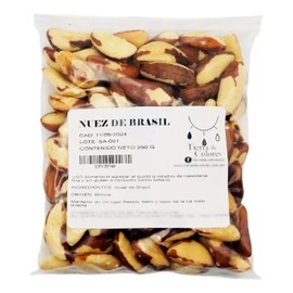 Nuez de Brasil cruda pelada sin sal y sin tostar 250g de cosecha reciente