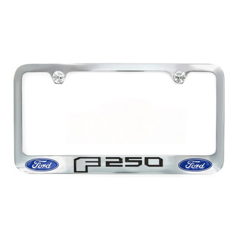 Ford F 250 Chrome Plated Brass Metal License Plate Frame