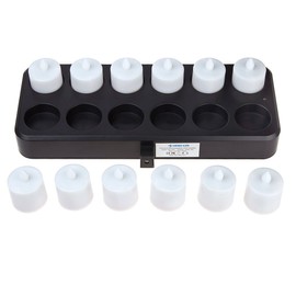 HERO-LED CD-RC-12RF-A Wireless Inductive Rechargeable LED Electric Candles, Flameless Flickering Tea Lights with Remote Timer Controller, Set of 12, Amber Color