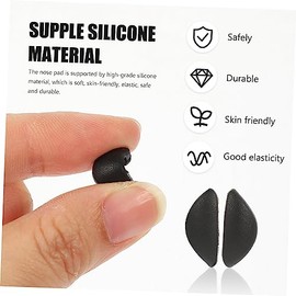 Pares Almohadillas Silicona Nariz Lente Gafas Sol Nasales Autoadhesivas Protector Nasal Black