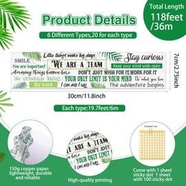 Containlol Classroom Borders for Bulletin Board, 118 ft Inspiration Quotes Scalloped Trim Colorful Bulletin Board Boarders for Home Office Classroom Wall Chalkboard Decoration