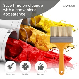 Nylon Paint Brushes for Walls - Paint Brush with Plastic Handle - Wide Paint Brush for Refinishing Furniture - Painting Supplies for Home and Garden, 4 Pcs