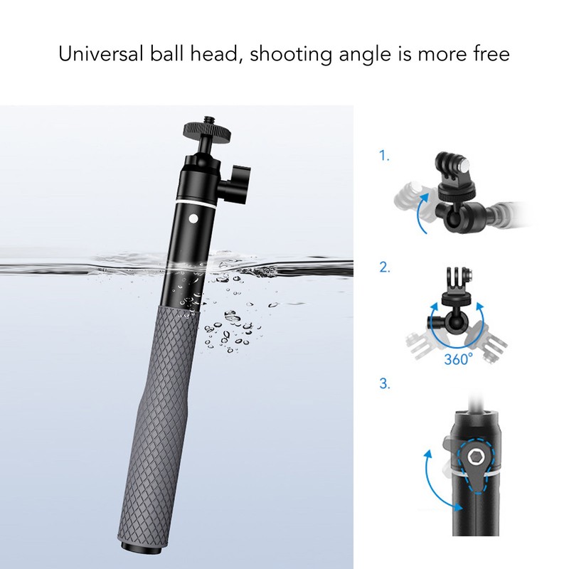 Extension Selfie Stick 360 Degree Rotation Waterproof Aluminum Alloy for