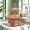 2 Pack of 3 Tier Cupcake Stand, Plastic Tiered Serving