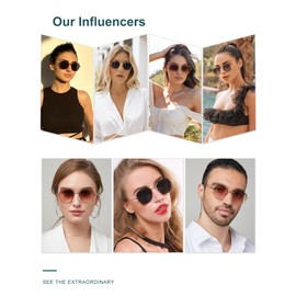 SOJOS Hexagon Square Polarized Sunglasses for Women Men Retro Gold Rim Wire Frame Polygon Shades SJ1101, Gold Frame/Brown Grading Lens