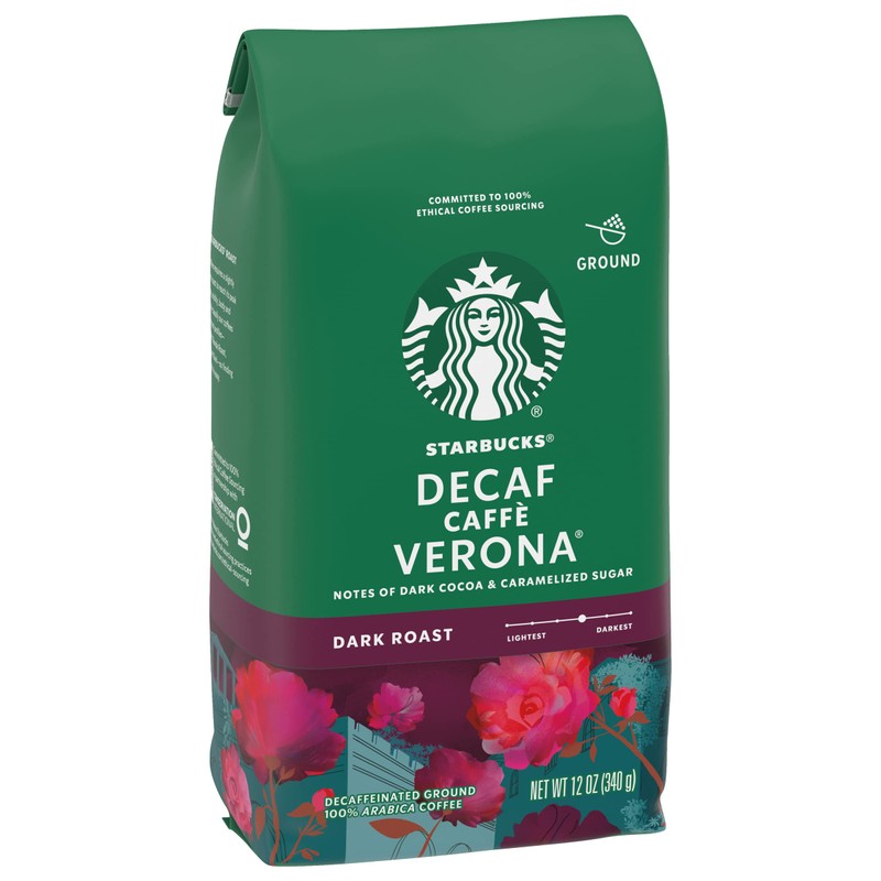 Starbucks Decaf Ground Coffee, Caffè Verona, Dark Roast Decaffeinated Ground