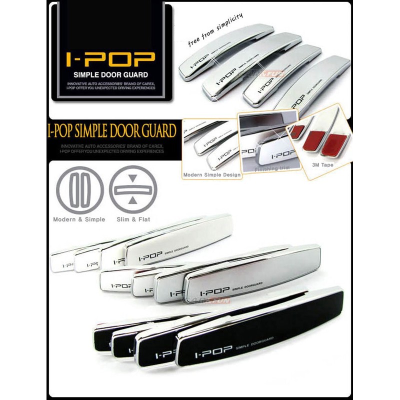 IPOP Car Slim Door Edge Guards Bumper Protector Guard Chrome