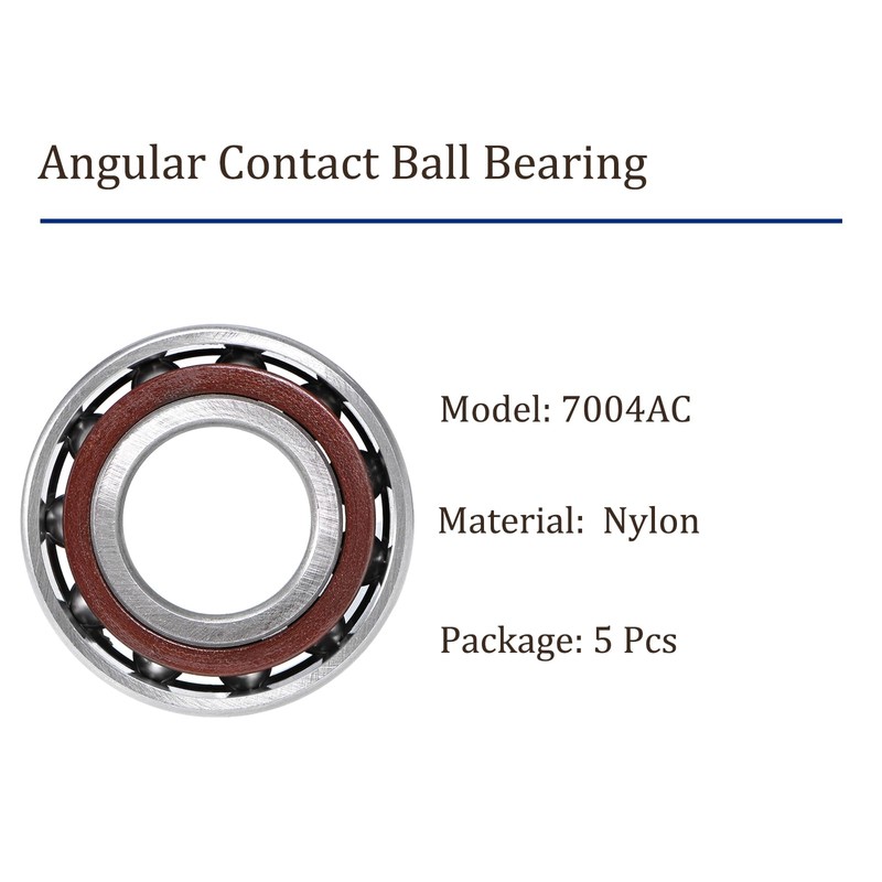 Kozelo 5pcs 7004AC Angular Contact Ball Bearing - [20mm Bore