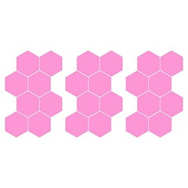 LiteMark 3.5 inch Pink Removable Hexagon Decal Stickers for Floors and Walls - Pack of 24
