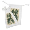 Ambesonne Tropical Fabric Pouch Set of 2, Hawaiian Monstera Leaves