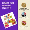 Yard Expressions 4pc Happy Birthday Yard Signs with Stakes -
