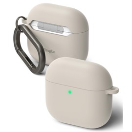 Ringke Silicone [Feels Velvety Soft] Designed for AirPods 4 Case, Lightweight Slim Cute Cover for Women, Men - Stone