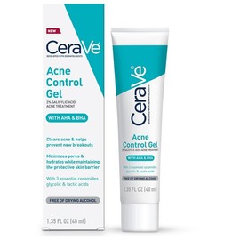 CeraVe Acne Control Gel 2% Salicylic Acid Acne Treatment with AHA & BHA, Alcohol Free, 40 ml