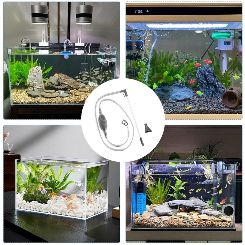 PBAHAUP Sifonador per Acquario, Pompa Manuale per Pulizia Veloce, Sifone