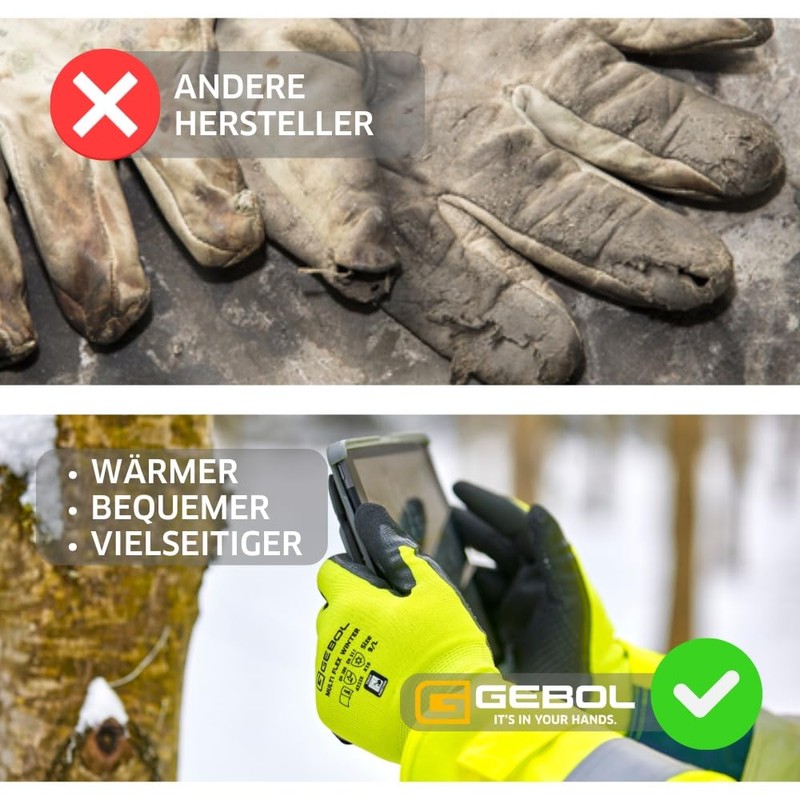 Gebol Multi Flex Winter | Winter Work Gloves with Nubs