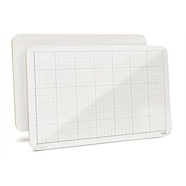Handheld Grid Whiteboard, 11" x 17" x 1/8" Double Sided Dry Erase Grid Lap Boards, No Ghosting, Made in The USA