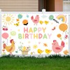 Lofaris Lofaris Chicken Birthday Party Banner Happy First Birthday Decorations