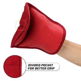 HOMWE Silicone Kitchen Pot Holders, 2 Pc Set Trivets, Steam and Heat Resistant Hand and Countertop Protection Hot Pads, Non-Slip Grip, Terrycloth Interior Lining, Red