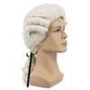 Yuehong Long Mens George Washington Cosplay Curly Gentleman Lawyer Wig
