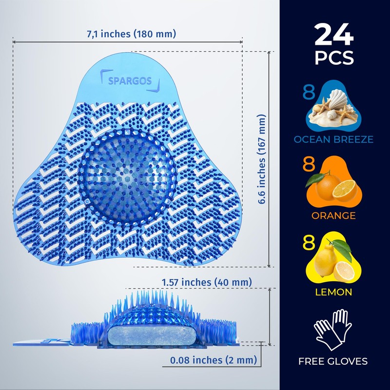 Urinal Screen Deodorizer 24 Pack - Urinal Cakes Fresh 3D