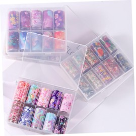 Mikinona 10pcs Removable Flower Sky Pattern Nail Art Stickers for Unique Manicure Easy DIY Nail Decals for Parties and Creative Designs