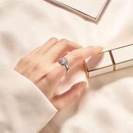 Moonstone Lotus Ring, Sterling Silver True Love Waits Engraved Lotus Flower Blossom Fidget Ring Natural Healing Buddha Spiritual Yoga Jewelry Gifts for Women (N 1/2)