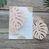 MillaSaw Soft Pink Palme Design Invitation Card With Envelope, Floral