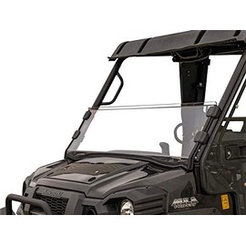 SuperATV Half Windshield for 2016+ Kawasaki Mule Pro DX/DXT/FX/FXT Rancher | 2015+ Pro FXT | Standard Polycarbonate Construction 250x Stronger Than Glass | Windshield Height 15.7" | USA Made!