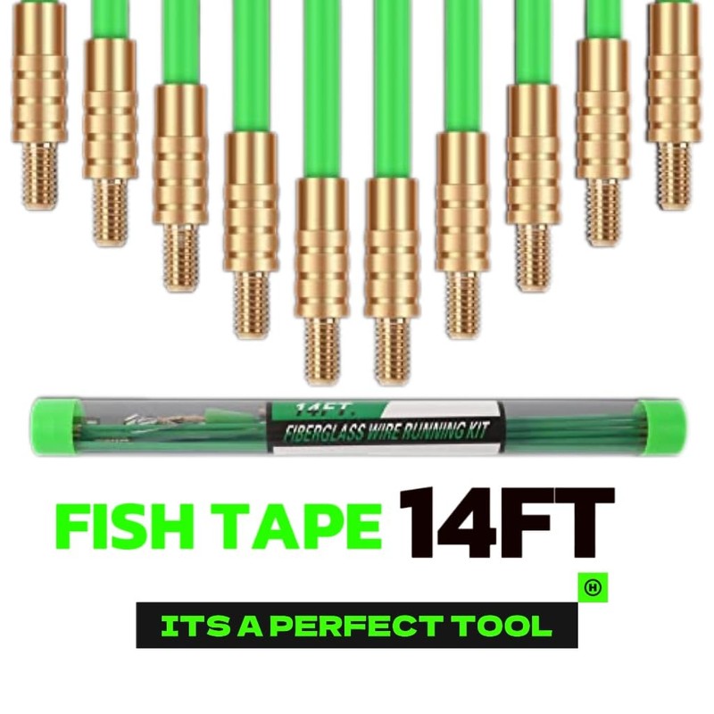 FTIHTRY 14FT Fiberglass Running Electrical Wire Glow Rods Wire Pulling