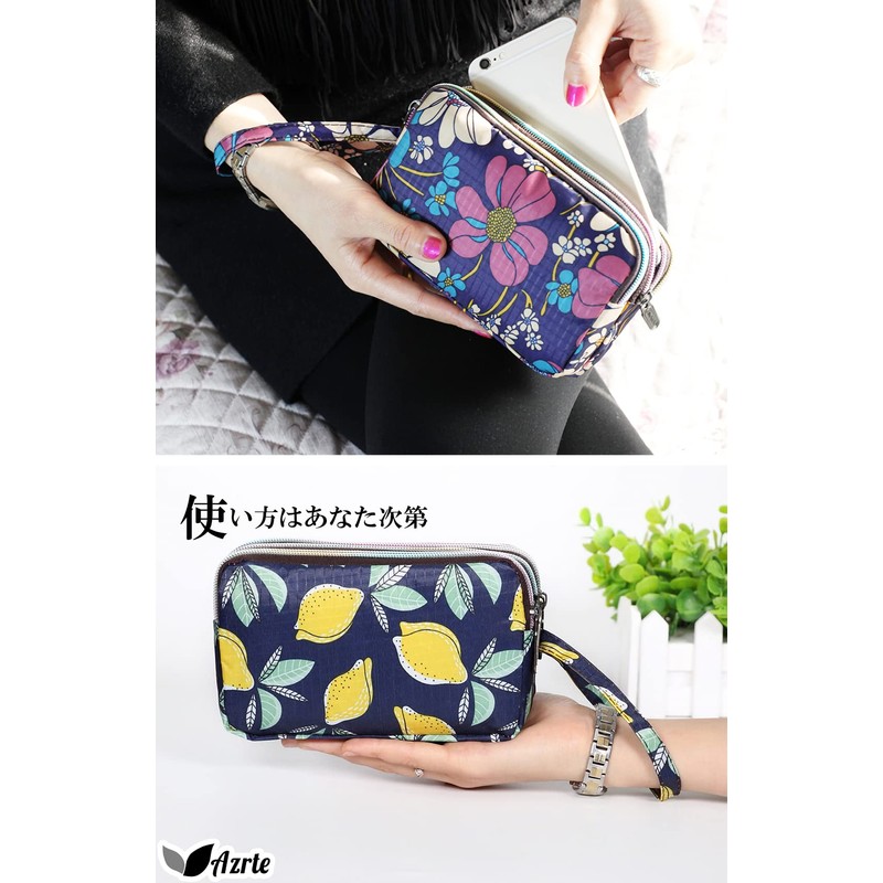 Azurte Pouch, 6 Colors, Women's, Bag-in-Bag, Multi, Small Items, Inner